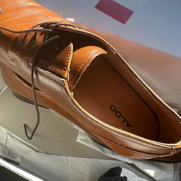 Aldo Mens Brown Derby Shoes Sz 11 - Picture 3 of 4